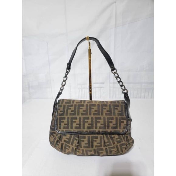 Authentic Fendi Tobbaco Zucca Canvas and Leather B Bis Hobo Shoulder Bag… - Picture 4 of 14